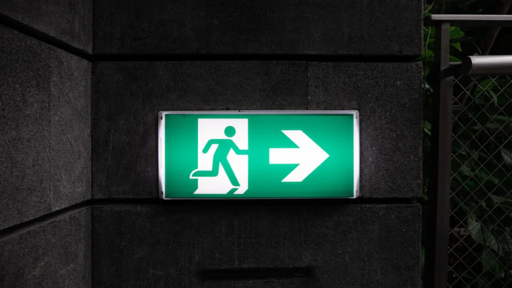 Señal de salida de emergencia para protección contra incendios